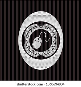mouse icon inside silvery shiny emblem