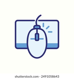 mouse icon, isolated blue icon theme workplace