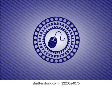 mouse icon with jean texture