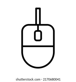 Mouse Icon. Line Art Style Design Isolated On White Background