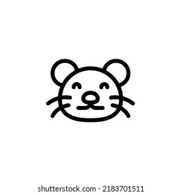 Mouse Icon. Line Art Style Design Isolated On White Background