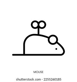 mouse icon. Line Art Style Design Isolated On White Background