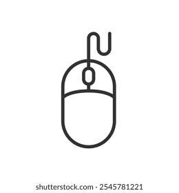 Mouse, icon in line design. Mouse, computer, peripheral, device, ergonomic, wireless, pointer on white background vector. Mouse editable stroke icon