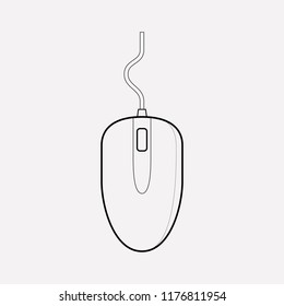 Mouse icon line element. Vector illustration of mouse icon line isolated on clean background for your web mobile app logo design.