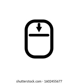 mouse icon line style, scroll down, computer input device, logo and presentation template