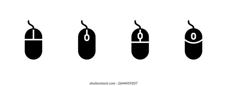 Diseño del logotipo del icono del ratón. signo y símbolo del Hacer clic. Vector del icono del puntero.