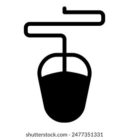 Mouse icon or logo illustration outline black style