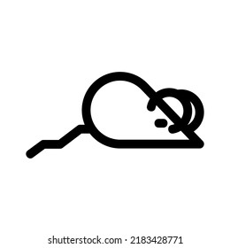 icono del ratón o logotipo símbolo de signo aislado ilustración vectorial - iconos vectoriales de estilo negro de alta calidad
