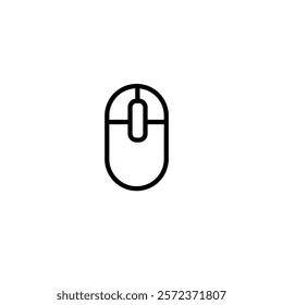 Mouse icon minimalist vector, office stationery. Simple outline shape, sign symbol line art. Interface icon