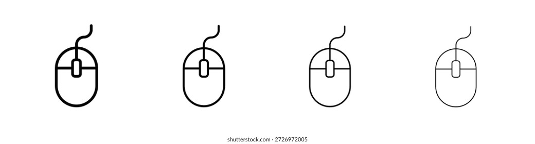 Icono del ratón en estilo de línea de trazo moderno. Vector 10 eps