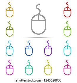 Mouse icon in multi color. Simple outline vector of web, minimalistic set for UI and UX, website or mobile application
