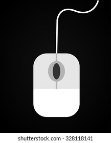 Mouse Icon on flat style, editable vector design