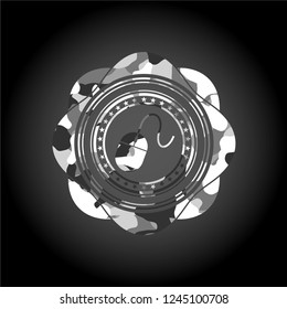 mouse icon on grey camo texture