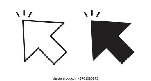 Símbolo de concepto de contorno de icono de ratón con trazo editable en blanco