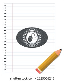 mouse icon pencil draw. Vector Illustration. Detailed.