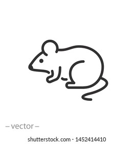 mouse icon, rat, mice thin line symbols for web and mobile phone on white background - editable stroke vector illustration eps10