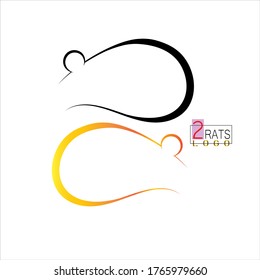 icono del ratón, rata, símbolos de línea delgada del ratón para la web y el teléfono móvil en el fondo, imagen vectorial de un diseño de rata, rata vectorial para tu diseño.