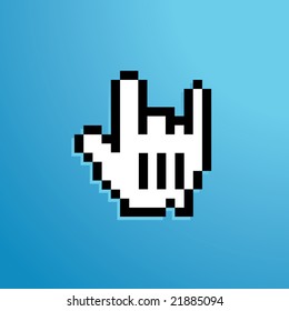 mouse icon rock sign two fingers up