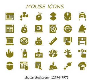  mouse icon set. 30 filled mouse icons. Simple modern icons about  - Web, Tap, Mouse, Scroll, Coif, Website, Internet, Hard disk, Hamster ball, Cat, Animal, Hamster, Finger, Pillory