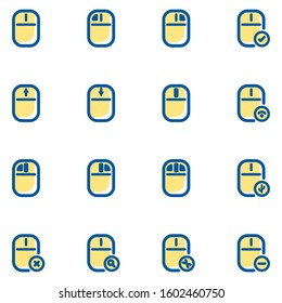 mouse icon set design filled line style