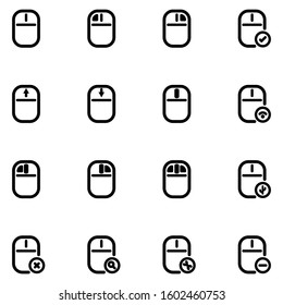 mouse icon set design line style