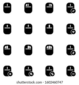 mouse icon set design solid style