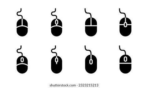 Icono del ratón: ilustración. haga clic en firmar y símbolo. vector de icono de puntero.
