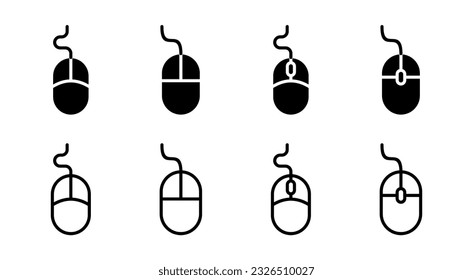 Maus-Symbol-Set-Illustration. Klicken Sie auf Zeichen und Symbol. Zeigersymbol, Vektorgrafik.