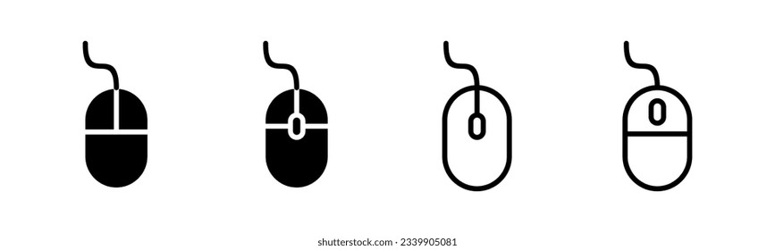 Mouse icon set illustration. click sign and symbol. pointer icon vector.