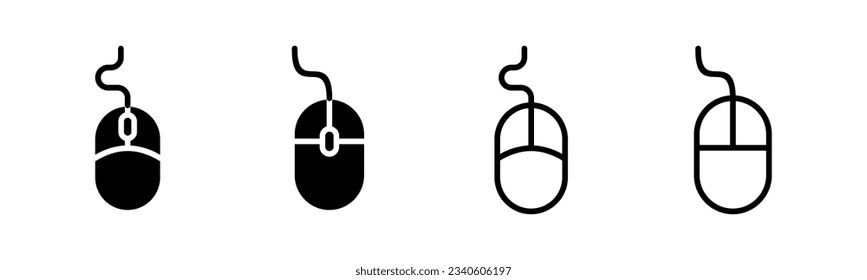 Mouse icon set illustration. click sign and symbol. pointer icon vector.