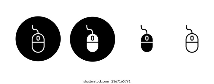 Icono del ratón: ilustración. haga clic en firmar y símbolo. vector de icono de puntero.