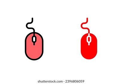 Icono del ratón: ilustración. haga clic en firmar y símbolo. vector de icono de puntero.