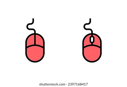Icono del ratón: ilustración. haga clic en firmar y símbolo. vector de icono de puntero.