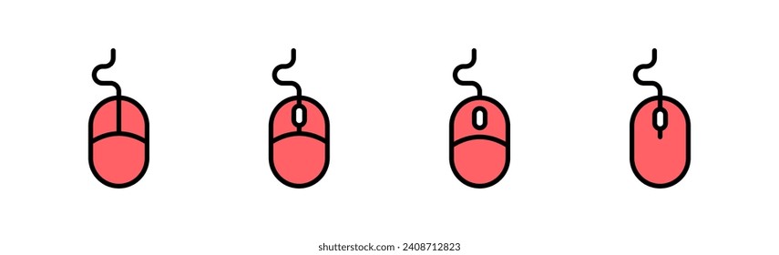 Mouse icon set illustration. click sign and symbol. pointer icon vector.