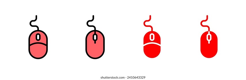 Icono del ratón: ilustración. haga clic en firmar y símbolo. vector de icono de puntero.