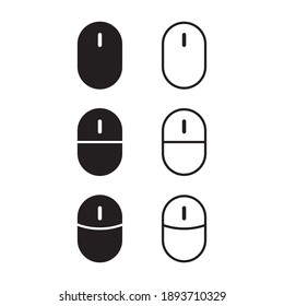Mouse icon set on white background