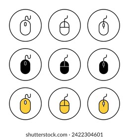 Mouse icon set vector. click sign and symbol. pointer icon vector.