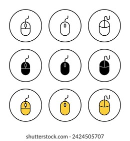 Mouse icon set vector. click sign and symbol. pointer icon vector.