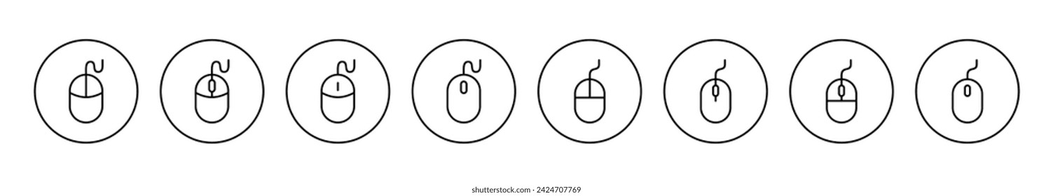 Mouse icon set vector. click sign and symbol. pointer icon vector.