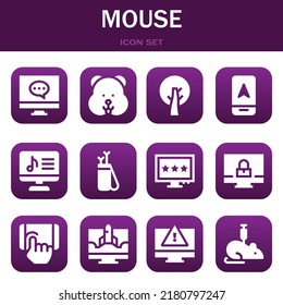 mouse icon set. Vector  illustrations related with Computer, Hamster and Spideroak