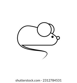 Mouse Icon. Shrew, Rat Symbol.