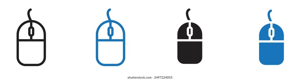 Mouse icon sign set in outline style graphics design