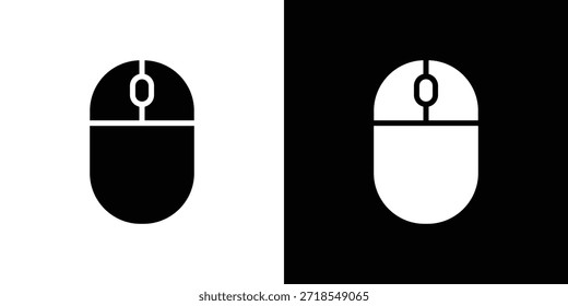 Ilustración vectorial de silueta de icono de ratón estilo plano aislado