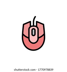 Mouse icon. Simple color with outline vector elements of video game icons for ui and ux, website or mobile application