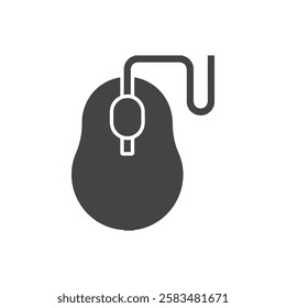 mouse icon simple filled symbol vector