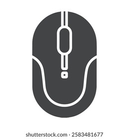 mouse icon simple filled symbol vector