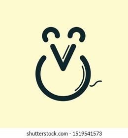 Mouse icon. Simple vector illustration. Minimalism. Line art. Flat design.