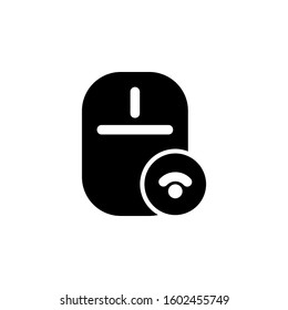 mouse icon solid style, wireless icon, computer input device, logo and presentation template