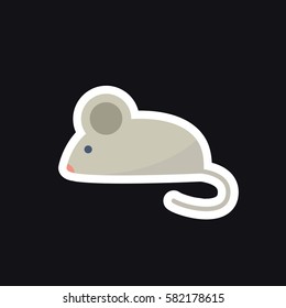 mouse icon, sticker. vector illustration