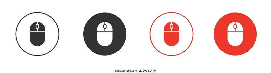 Icono de ratón en negro. Icono de diseño de Vector stock